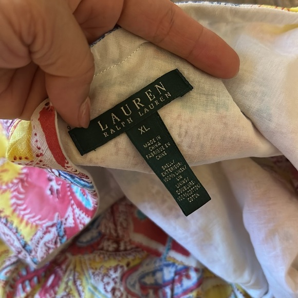 Lauren Ralph Lauren Women's Linen Skirt Geometric Hippie Colorful XL - Picture 5 of 6